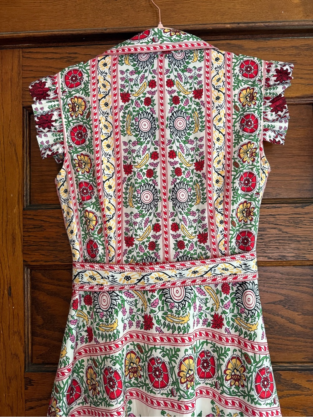 DALIA MACPHEE Sleeveless Button Down Belted Maxi Dress Floral Pattern US M - Picture 7 of 9